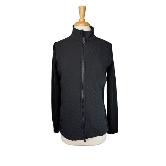 KJUS Women’s Susasca Jacket in Black Size 40 Large Wool Quilted Full Zip Knit - Picture 1 of 11